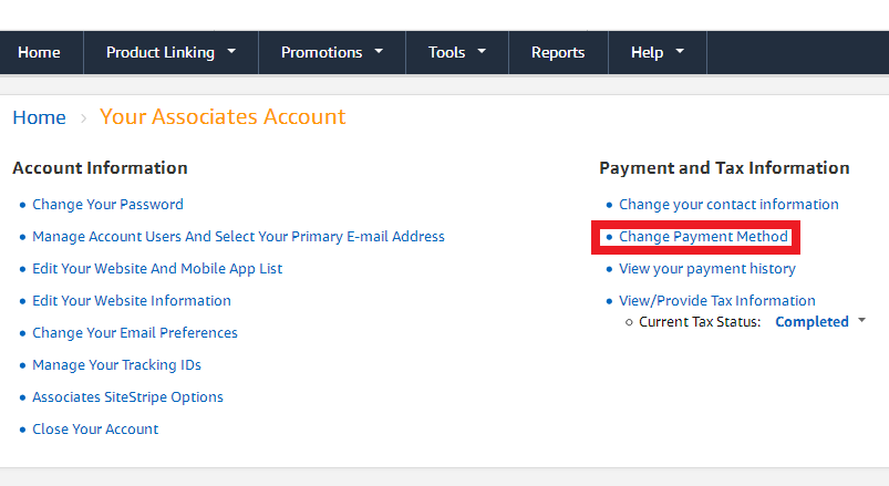 Amazon Payment method